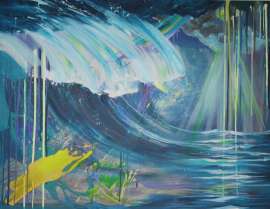In the moon light, 100x130cm, acryl and spray on canvas, 2020