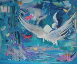 Fly happily, 100×120 cm